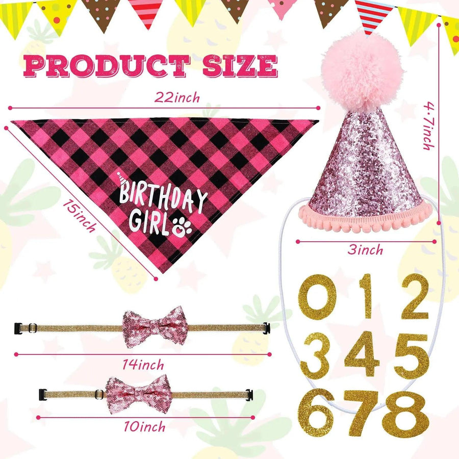 Dog Birthday Party Supplies Birthday Boy Girl Cake Bandana Triangle Scarf Clothes - Trusted Pet Products