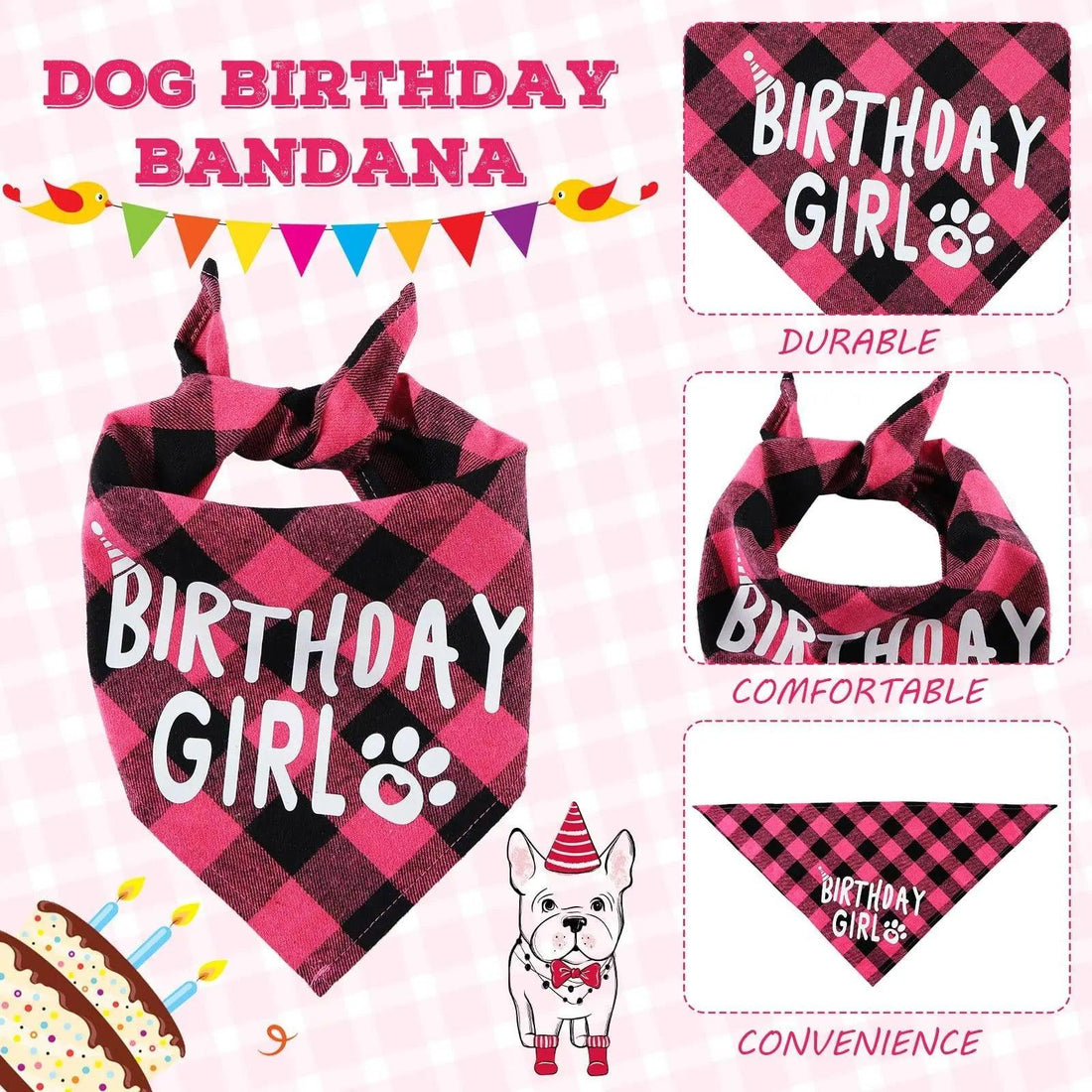 Dog Birthday Party Supplies Birthday Boy Girl Cake Bandana Triangle Scarf Clothes - Trusted Pet Products