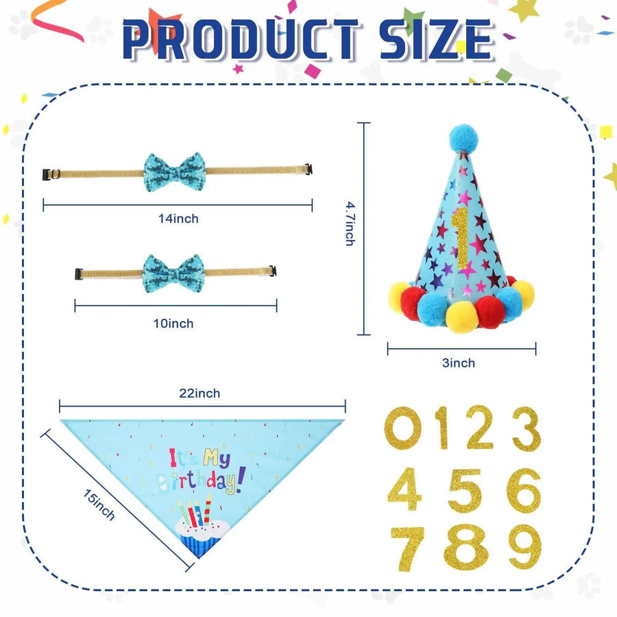 Dog Birthday Party Supplies Birthday Boy Girl Cake Bandana Triangle Scarf Clothes - Trusted Pet Products