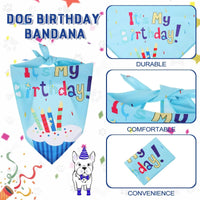 Dog Birthday Party Supplies Birthday Boy Girl Cake Bandana Triangle Scarf Clothes - Trusted Pet Products