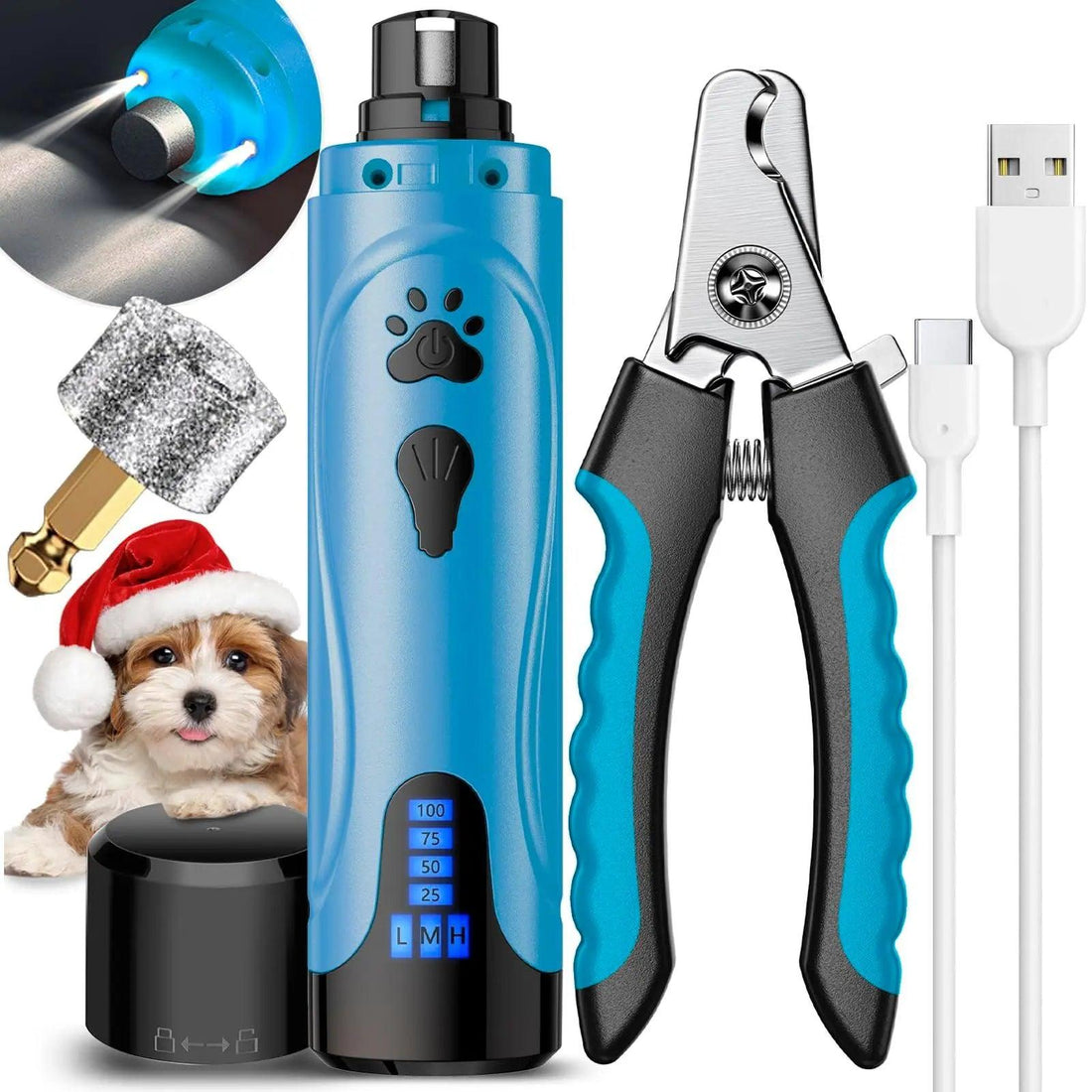 Dog Nail Grinder, Dog Nail Trimmers and Clippers Kit, - Trusted Pet Products