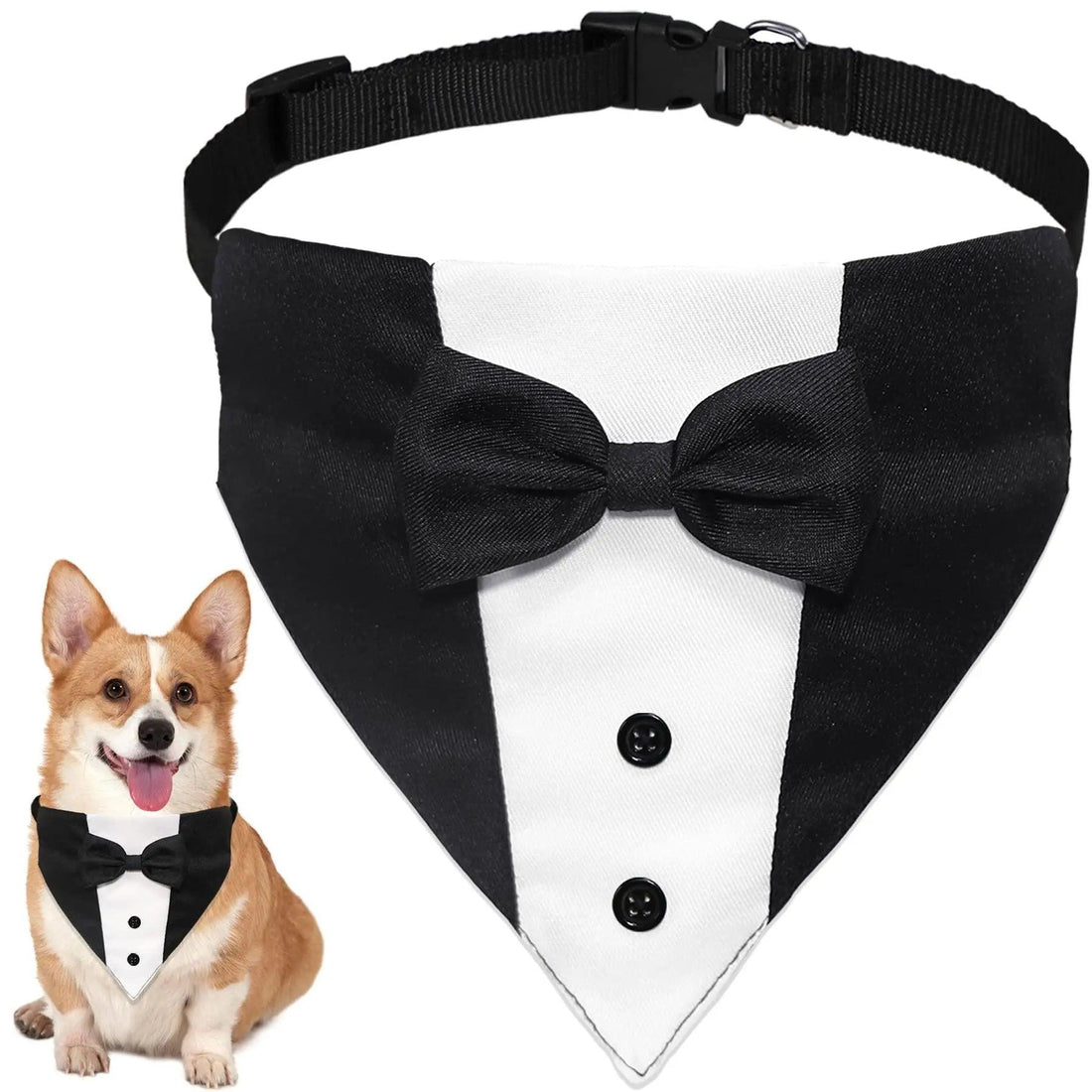 Dog Tuxedo Dog Suit Dog Wedding Bandana Collar with Bow Tie - Trusted Pet Products