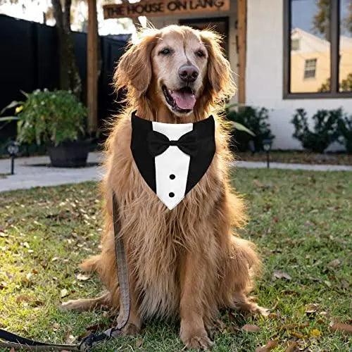 Dog Tuxedo Dog Suit Dog Wedding Bandana Collar with Bow Tie - Trusted Pet Products