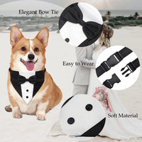 Dog Tuxedo Dog Suit Dog Wedding Bandana Collar with Bow Tie - Trusted Pet Products