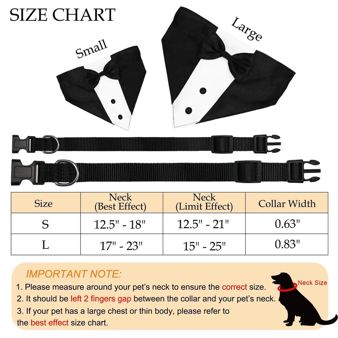 Dog Tuxedo Dog Suit Dog Wedding Bandana Collar with Bow Tie - Trusted Pet Products