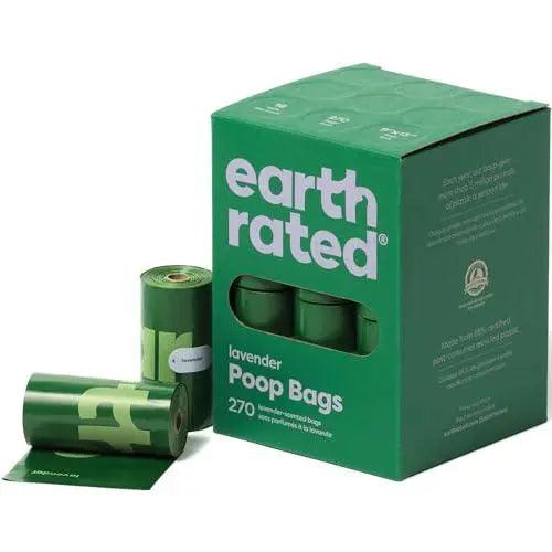 Earth Rated Dog Poop Bags, Guaranteed Leak Proof and Extra Thick Waste Bag Refill Rolls For Dogs, Lavender Scented, 270 Count - Trusted Pet Products