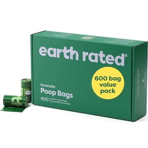 Earth Rated Dog Poop Bags, Guaranteed Leak Proof and Extra Thick Waste Bag Refill Rolls For Dogs, Lavender Scented, 270 Count - Trusted Pet Products