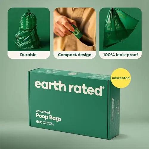 Earth Rated Dog Poop Bags, Guaranteed Leak Proof and Extra Thick Waste Bag Refill Rolls For Dogs, Lavender Scented, 270 Count - Trusted Pet Products