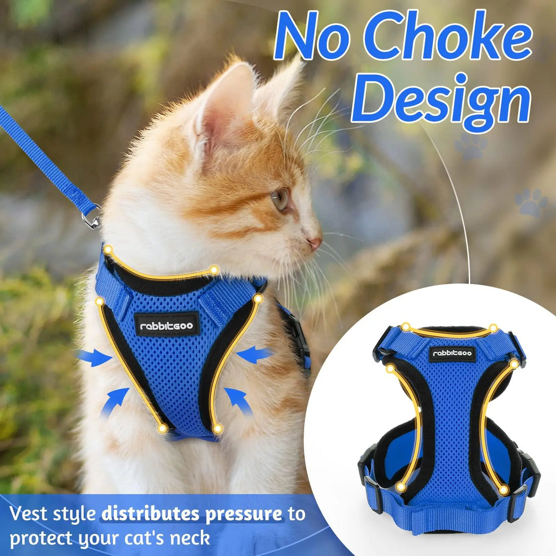 Escape Proof Cat Harness with Leash - Rabbitgoo My Store