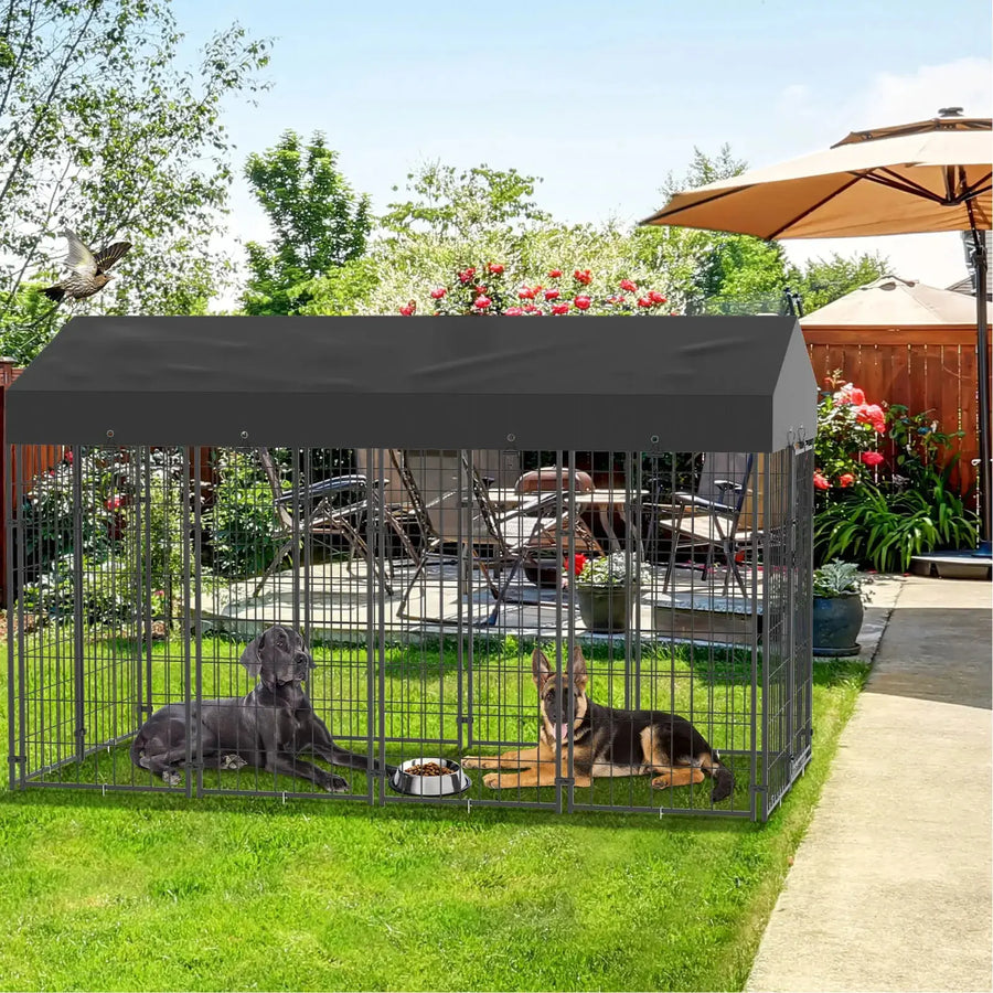 Extra Large Dog Cage Heavy Duty Pet Enclosure with Roof Outdoor Kennel High Fence Trusted Pet Products