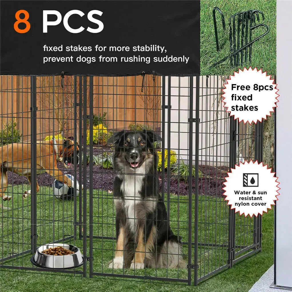 Extra Large Dog Cage Heavy Duty Pet Enclosure with Roof Outdoor Kennel High Fence Trusted Pet Products