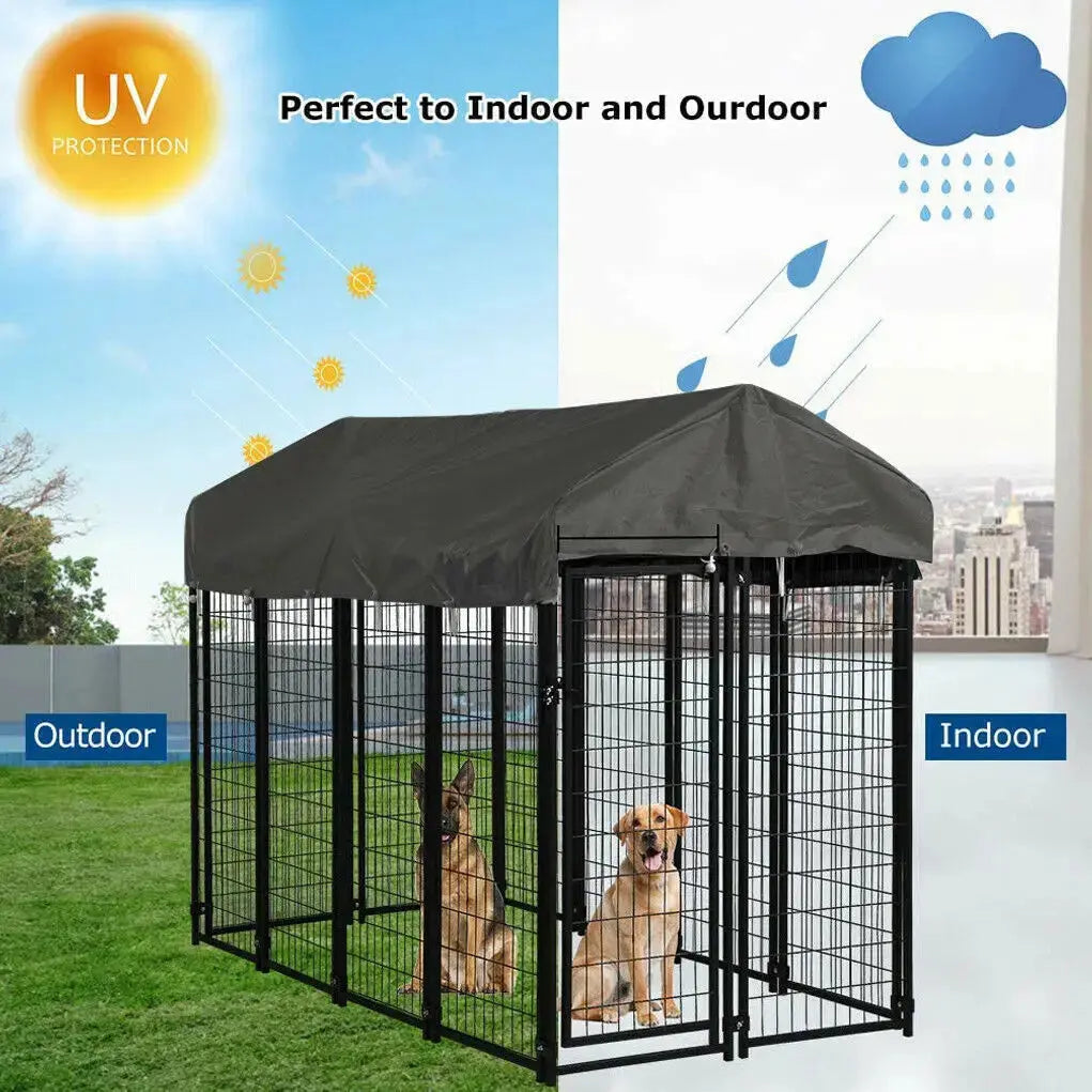 Extra Large Dog Cage Heavy Duty Pet Enclosure with Roof Outdoor Kennel High Fence Trusted Pet Products