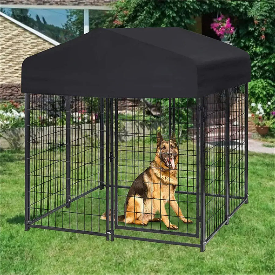 Extra Large Dog Cage Heavy Duty Pet Enclosure with Roof Outdoor Kennel High Fence Trusted Pet Products