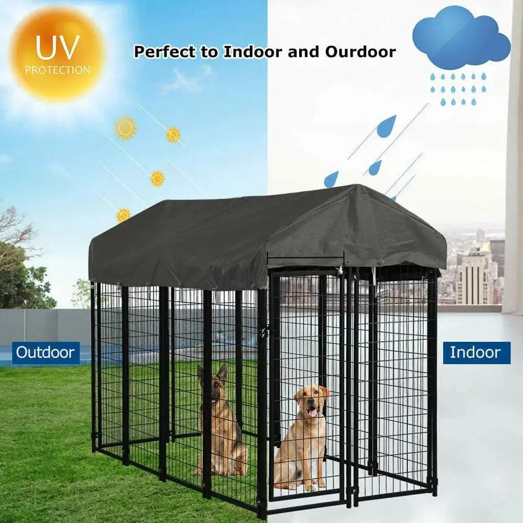 Extra Large Dog Cage Heavy Duty Pet Enclosure with Roof Outdoor Kennel High Fence - Trusted Pet Products