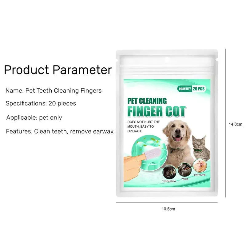 Finger Wipes Disposable Wet Towels for Teeth Ear Eyes Trusted Pet Products