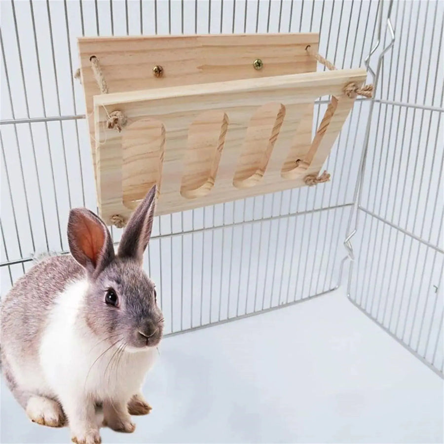 Folding Wooden Hay Feeder Durable Food Feeding Rack Pet Self-Feeding Hay Dispenser Pet Hay Manger or Rabbit Guinea Pig - Trusted Pet Products