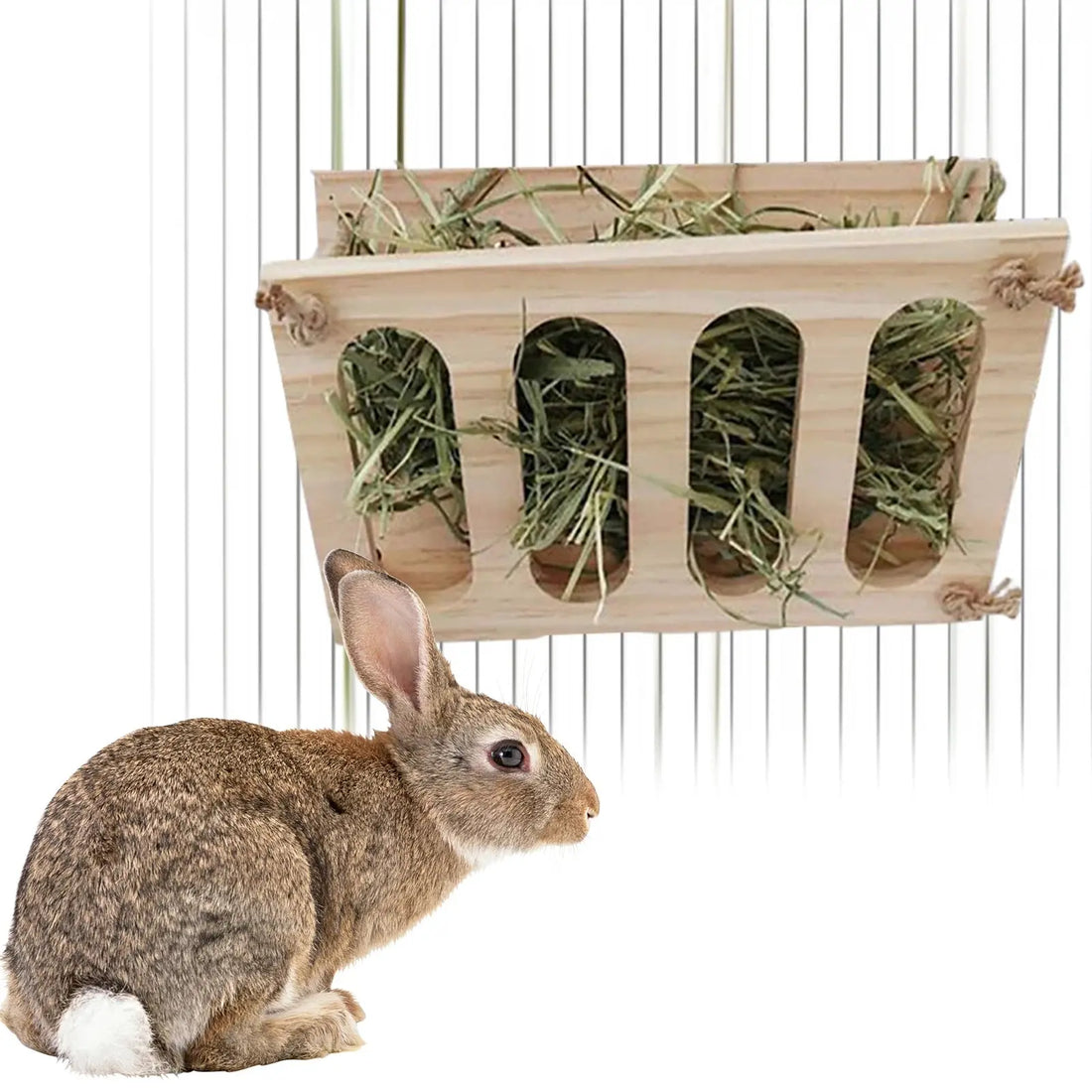 Folding Wooden Hay Feeder Durable Food Feeding Rack Pet Self-Feeding Hay Dispenser Pet Hay Manger or Rabbit Guinea Pig - Trusted Pet Products