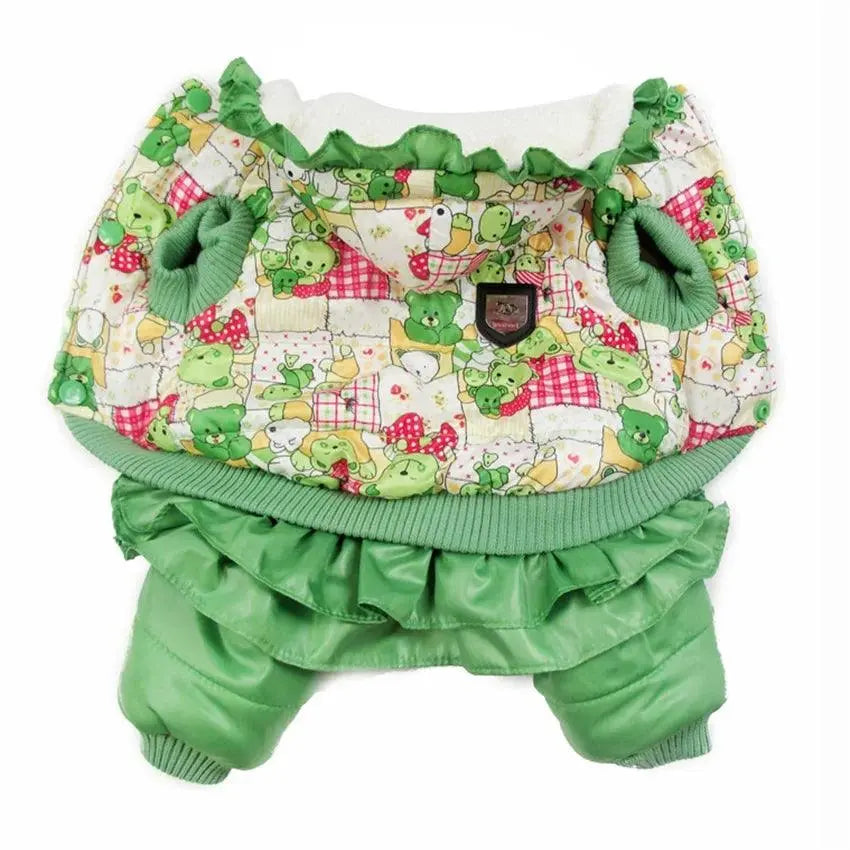 Green Bear Pattern Winter Warm Dog Clothes - Trusted Pet Products