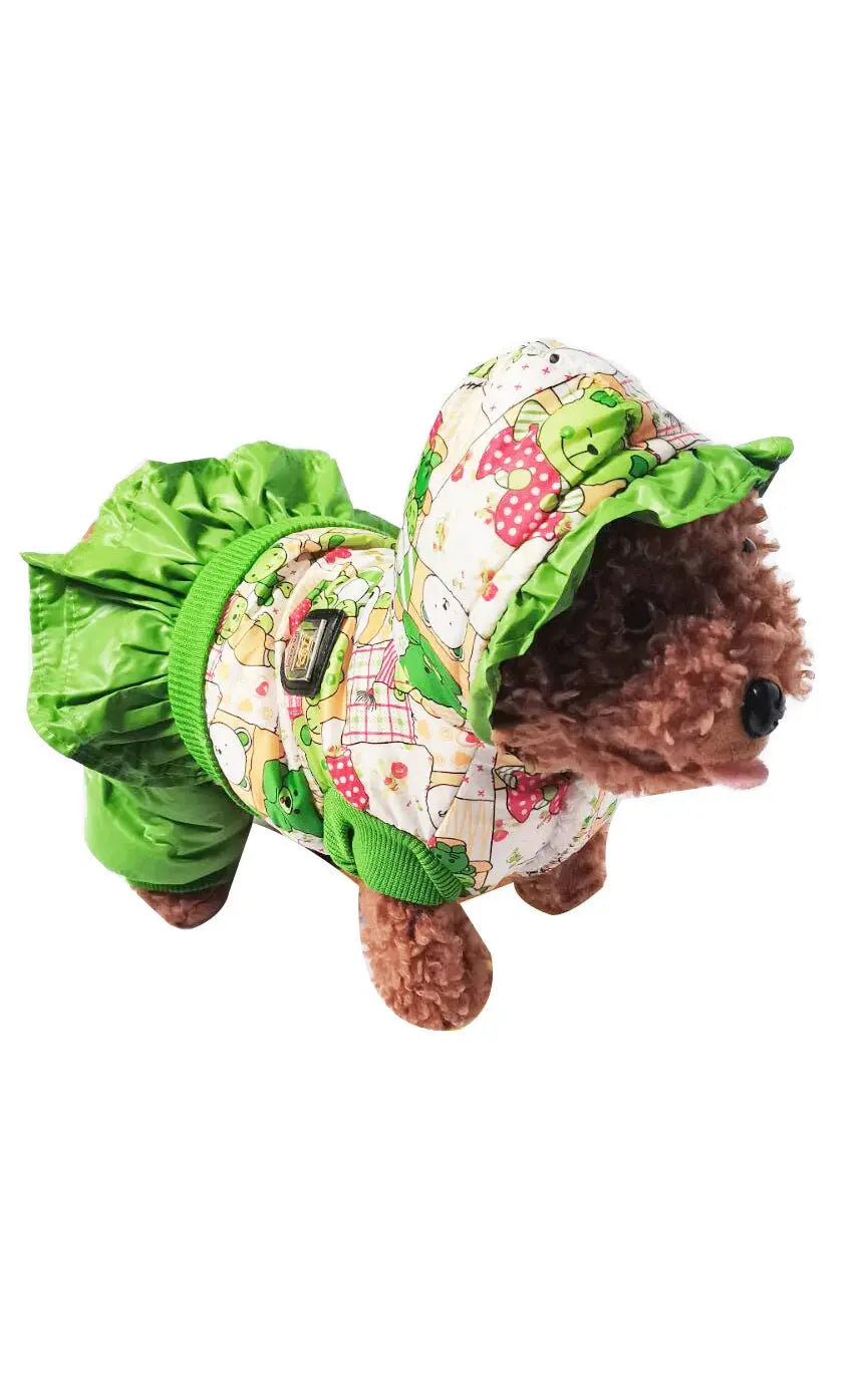 Green Bear Pattern Winter Warm Dog Clothes Trusted Pet Products