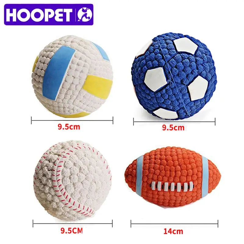 HOOPET Pet Dog Toy Balls Squeak Puppy Toys Interesting Tennis Football Tooth Cleaning Toys for Dogs - Trusted Pet Products