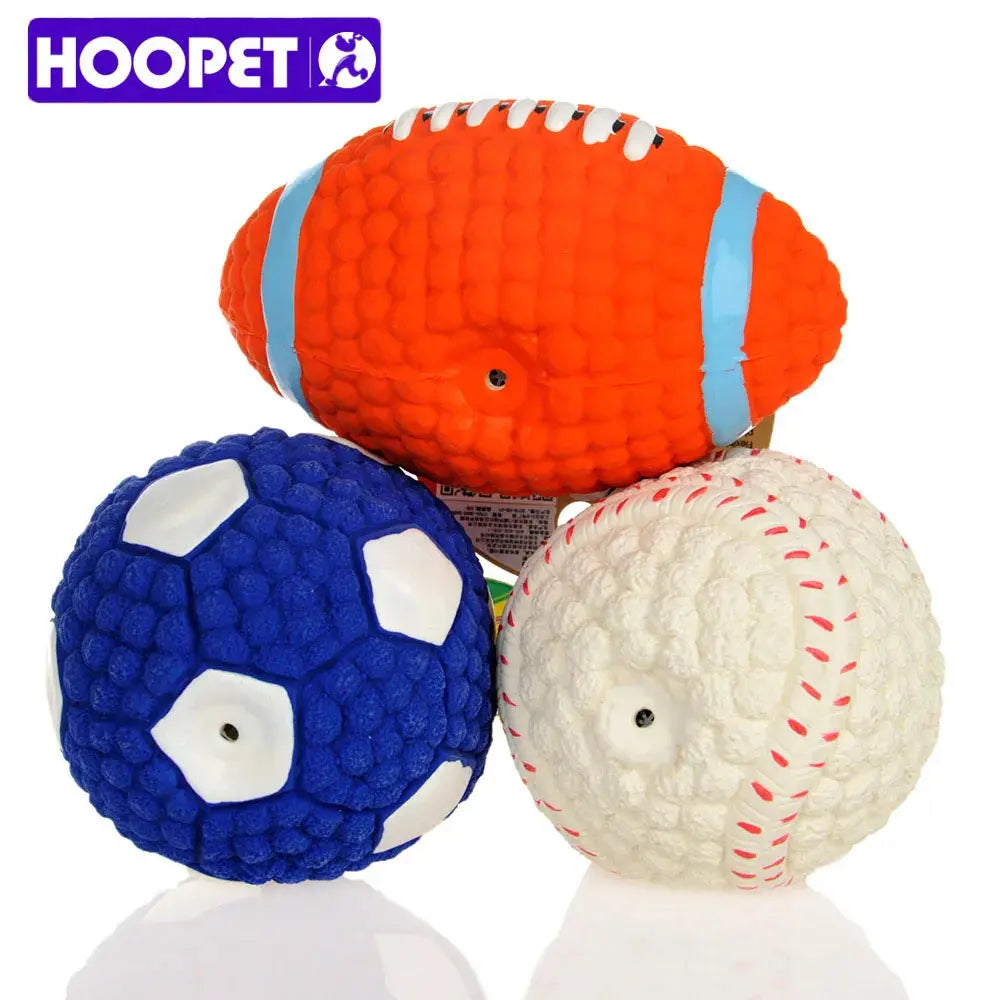 HOOPET Pet Dog Toy Balls Squeak Puppy Toys Interesting Tennis Football Tooth Cleaning Toys for Dogs - Trusted Pet Products