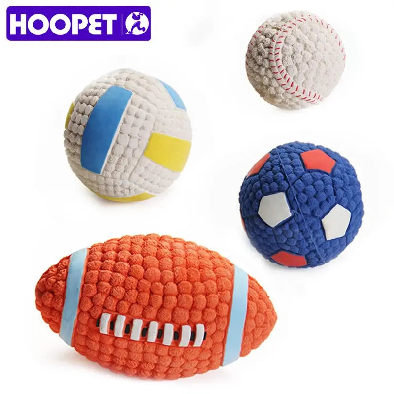 HOOPET Pet Dog Toy Balls Squeak Puppy Toys Interesting Tennis Football Tooth Cleaning Toys for Dogs - Trusted Pet Products