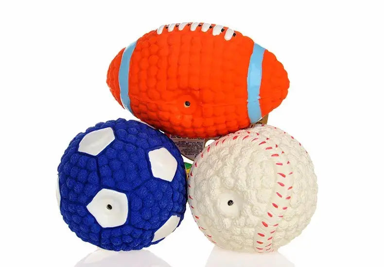 HOOPET Pet Dog Toy Balls Squeak Puppy Toys Interesting Tennis Football Tooth Cleaning Toys for Dogs - Trusted Pet Products