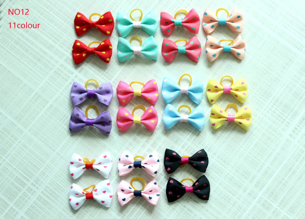 10/20/30pcs Dog Grooming Bows mix 30colours Cat dog Hair Bows Small Pog Grooming Accessories Dog Hair Rubber Bands Pet Supplier - Trusted Pet Products