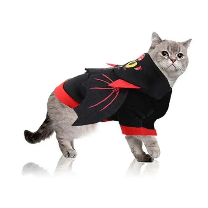 Halloween Pet Hooded Coat Personality Cosplay Pets Christmas Party Costume Two Legged Bodyguard Bat Wing Suit For Dogs Cats - Trusted Pet Products