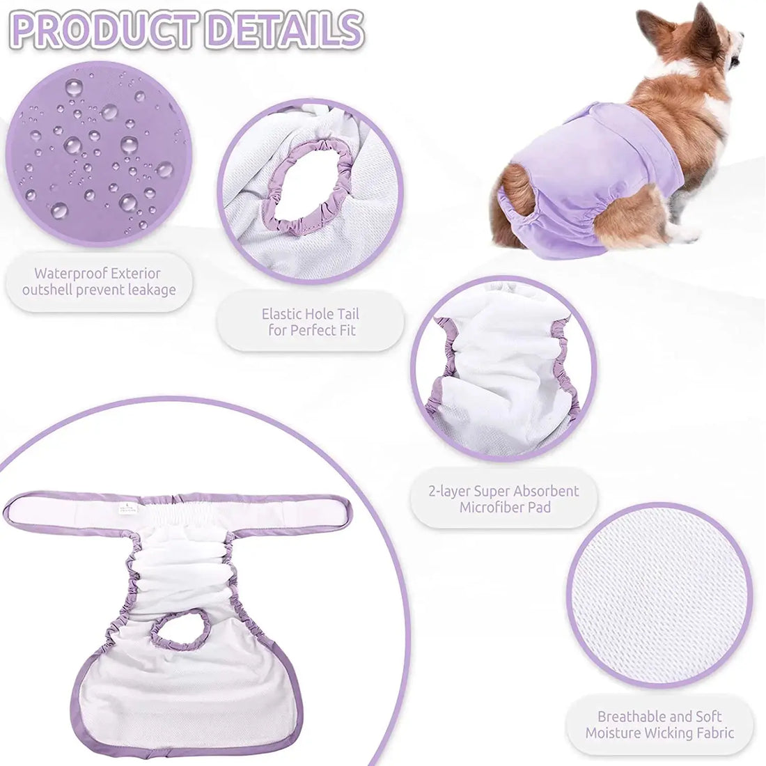 High Absorbent Reusable Female Dog Diapers Trusted Pet Products