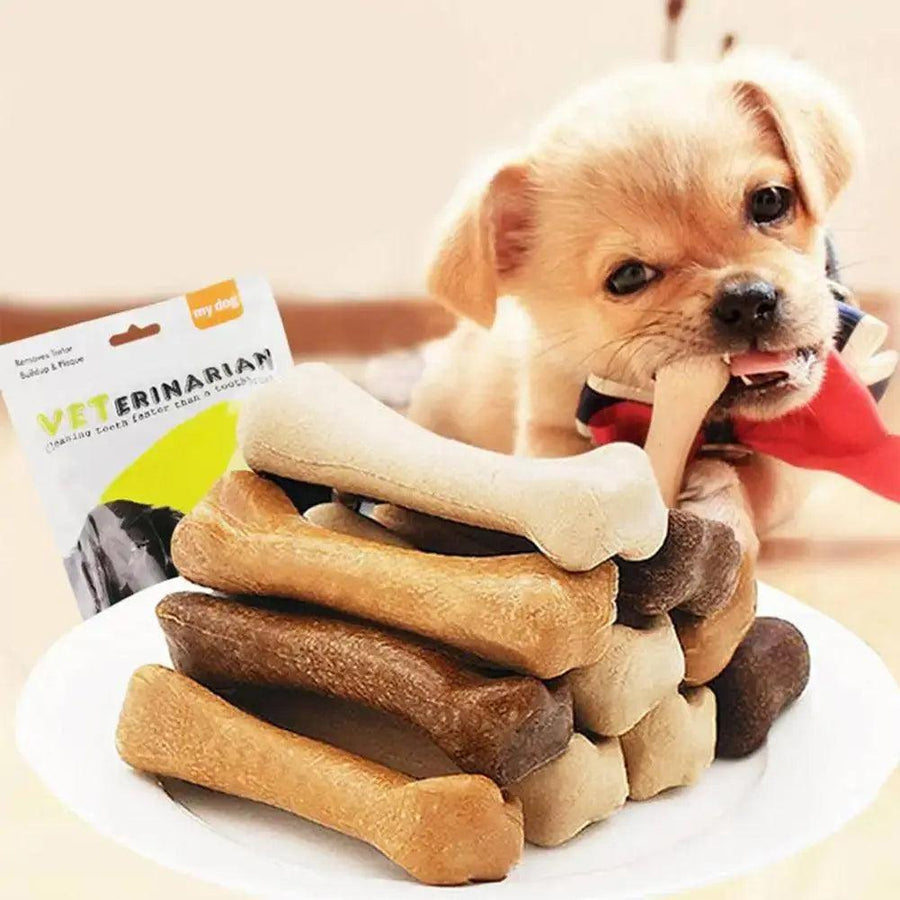 30Pcs/Lot Cowhide Bone Molar Dog Toys Treats Bones For Puppy - Trusted Pet Products