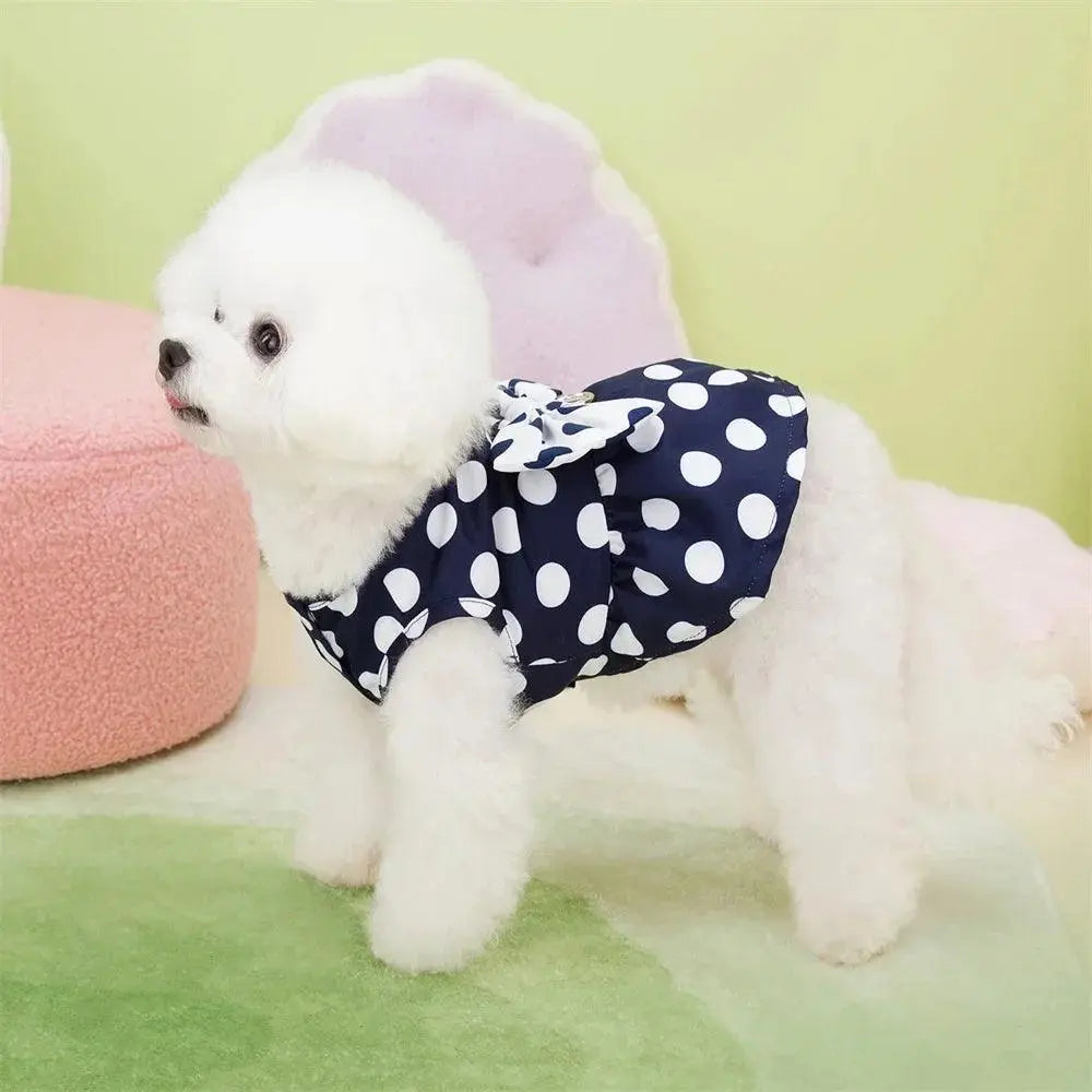 Lovely Dot Pattern Dog Dress for Female Pet Cat Puppy Princess Wedding Party Skirt - Trusted Pet Products