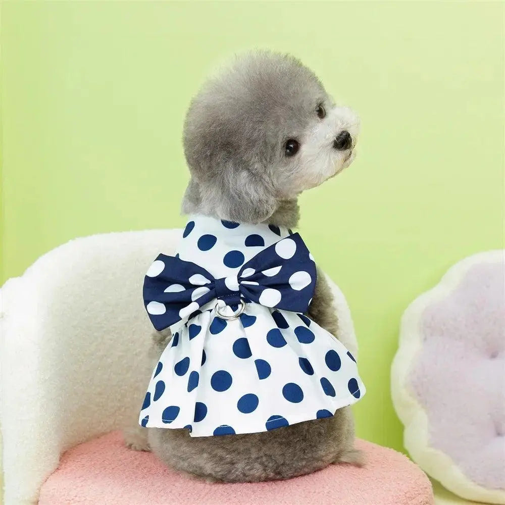 Lovely Dot Pattern Dog Dress for Female Pet Cat Puppy Princess Wedding Party Skirt - Trusted Pet Products