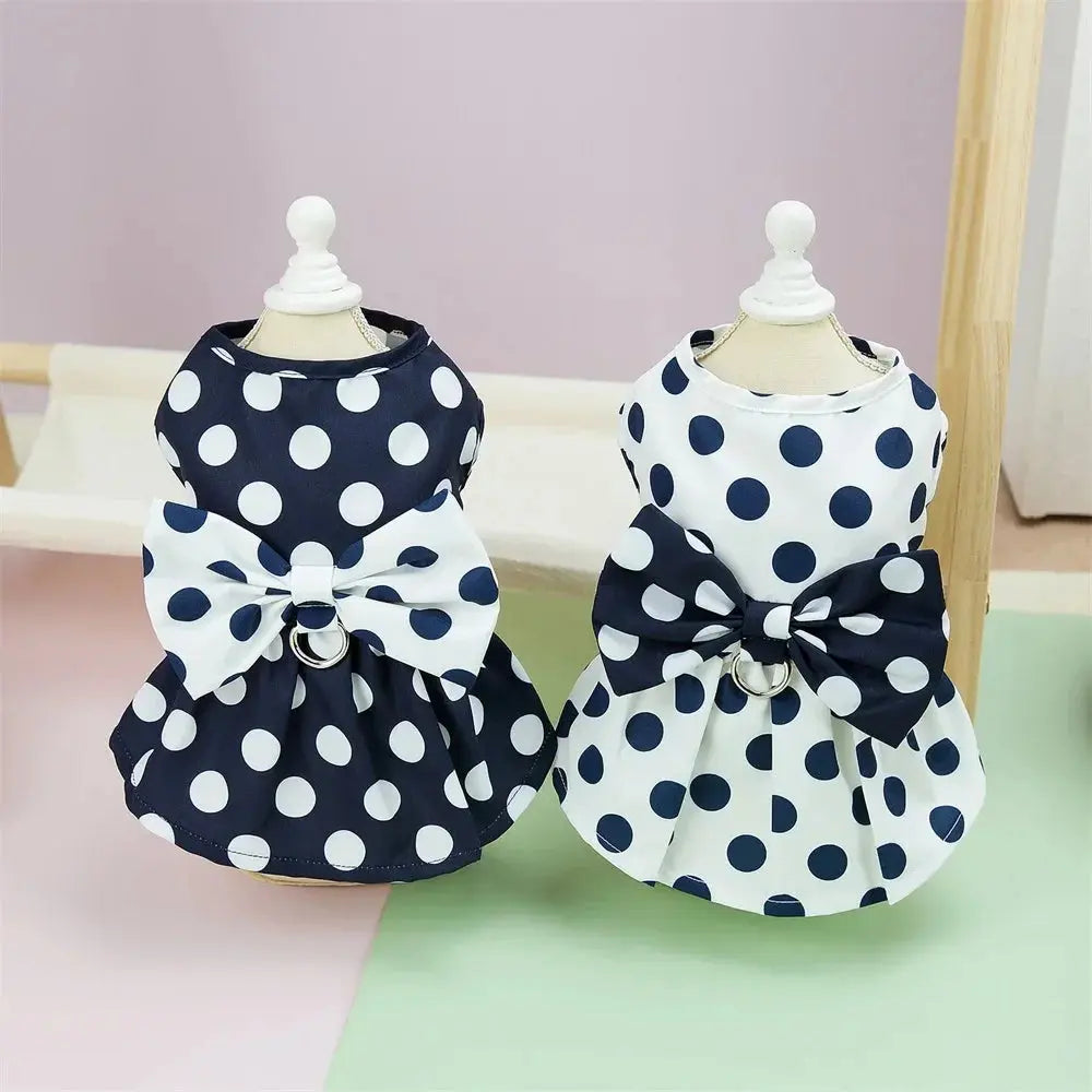 Lovely Dot Pattern Dog Dress for Female Pet Cat Puppy Princess Wedding Party Skirt Trusted Pet Products