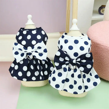 Lovely Dot Pattern Dog Dress for Female Pet Cat Puppy Princess Wedding Party Skirt Trusted Pet Products