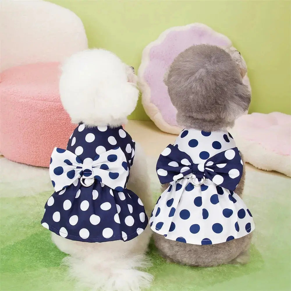 Lovely Dot Pattern Dog Dress for Female Pet Cat Puppy Princess Wedding Party Skirt Trusted Pet Products