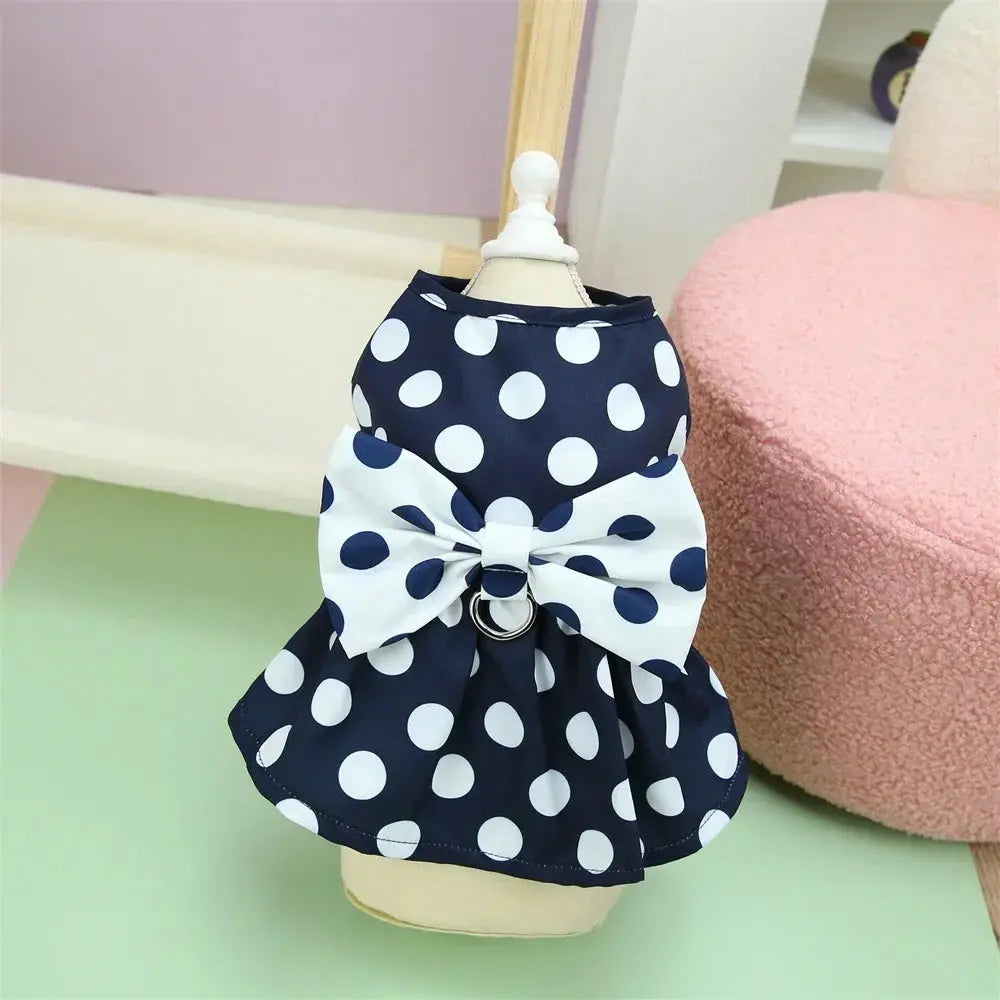 Lovely Dot Pattern Dog Dress for Female Pet Cat Puppy Princess Wedding Party Skirt Trusted Pet Products