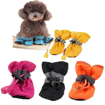 New 4pcs Waterproof Pet Dog Shoes Anti-slip Rain Snow Boot Thick Warm For  Small Cats Dogs Puppy Dog Socks Booties - Trusted Pet Products