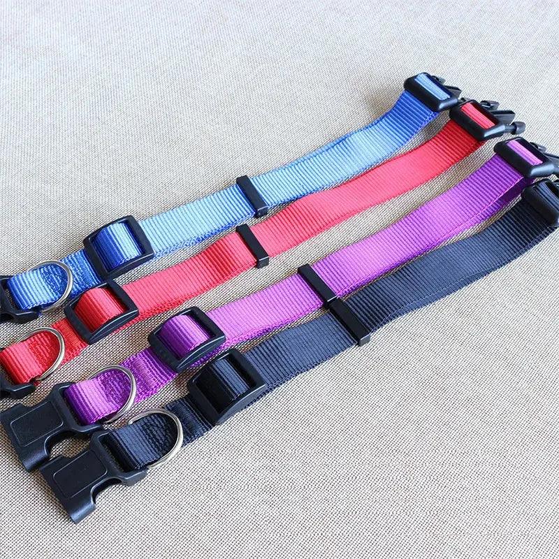 Nylon Webbing Dog Collar Heavy Duty Clip Buckle Solid Pet Collar for Small Medium Dogs Chihuahua Dog Teddy Keji Pitbull Bulldog - Trusted Pet Products