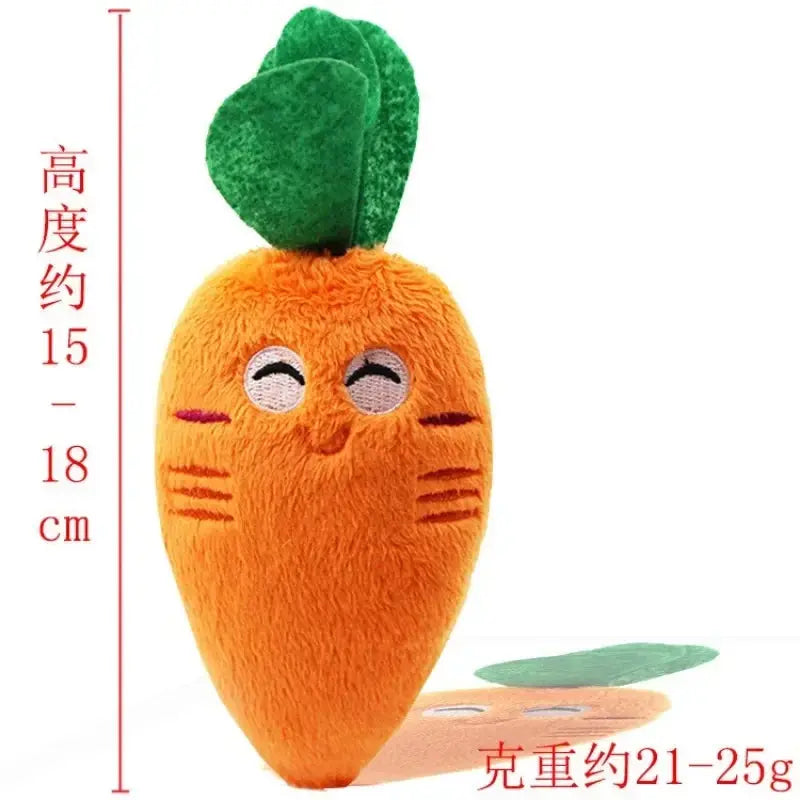 Orange Cute Carrot Vegetables Shape Plush Chew Squeaker Sound Dog Toys Trusted Pet Products