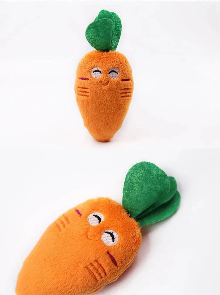 Orange Cute Carrot Vegetables Shape Plush Chew Squeaker Sound Dog Toys Trusted Pet Products