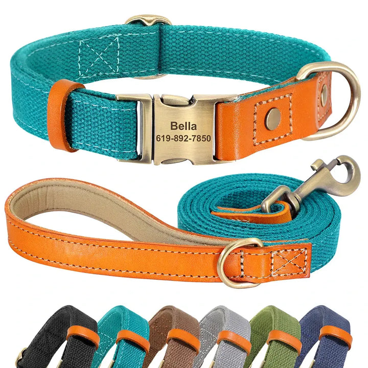 Personalized Nylon Collar and Leash Set Trusted Pet Products