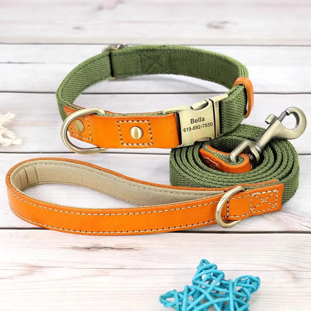 Personalized Nylon Collar and Leash Set - Trusted Pet Products