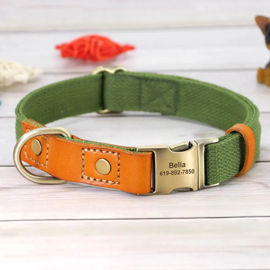 Personalized Nylon Collar and Leash Set Trusted Pet Products