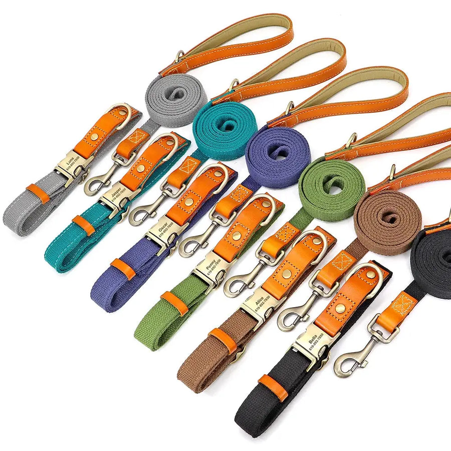 Personalized Nylon Collar and Leash Set Trusted Pet Products