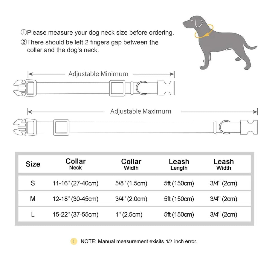 Personalized Nylon Collar and Leash Set Trusted Pet Products