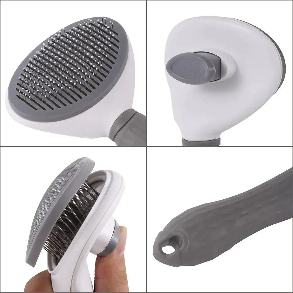 Pet Comb Automatic Hair Removal Comb Stainless Steel Needle Comb Cat Comb Cleaning Household Goods One Click Hair Removal - Trusted Pet Products