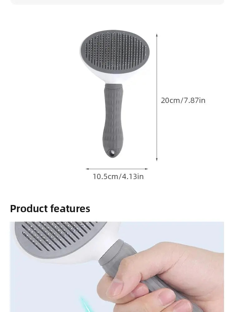 Pet Comb Automatic Hair Removal Comb Stainless Steel Needle Comb Cat Comb Cleaning Household Goods One Click Hair Removal - Trusted Pet Products