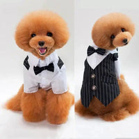 Pet Dog Cat Clothes Prince Tuxedo Bow Tie Suit Chihuahua Coat Handsome Pets Dog Suit Wedding Dress Jumpsuit Coat S-XXL - Trusted Pet Products