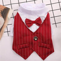 Pet Dog Cat Clothes Prince Tuxedo Bow Tie Suit Chihuahua Coat Handsome Pets Dog Suit Wedding Dress Jumpsuit Coat S-XXL - Trusted Pet Products